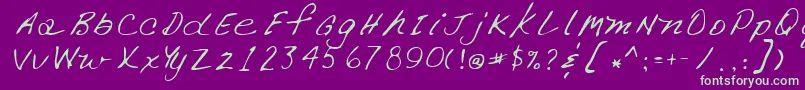 Lehn266 Font – Green Fonts on Purple Background