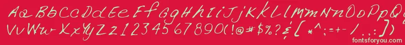 Czcionka Lehn266 – zielone czcionki na czerwonym tle
