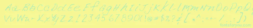 Fonte Lehn266 – fontes verdes em um fundo amarelo