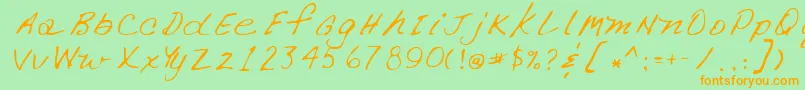 Fonte Lehn266 – fontes laranjas em um fundo verde