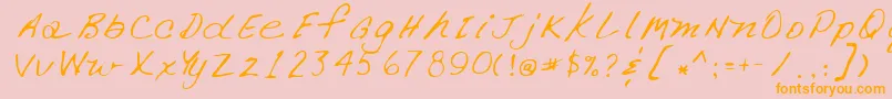 フォントLehn266 – オレンジの文字がピンクの背景にあります。