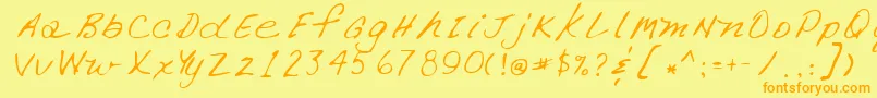 Lehn266-Schriftart – Orangefarbene Schriften auf gelbem Hintergrund