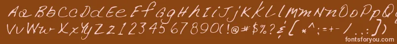 フォントLehn266 – 茶色の背景にピンクのフォント