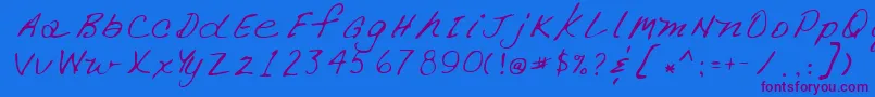 Lehn266 Font – Purple Fonts on Blue Background
