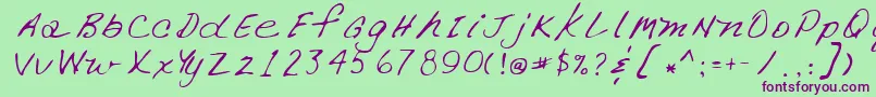 Lehn266 Font – Purple Fonts on Green Background