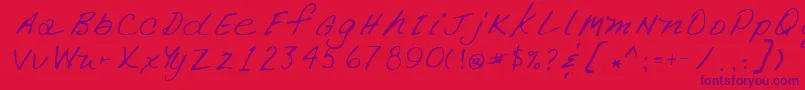 Lehn266 Font – Purple Fonts on Red Background