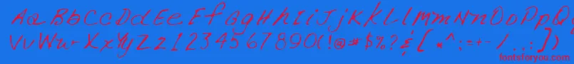 Czcionka Lehn266 – czerwone czcionki na niebieskim tle