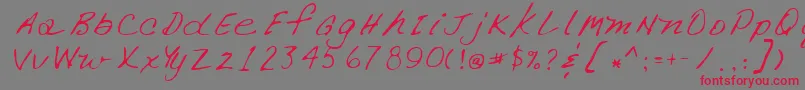 フォントLehn266 – 赤い文字の灰色の背景