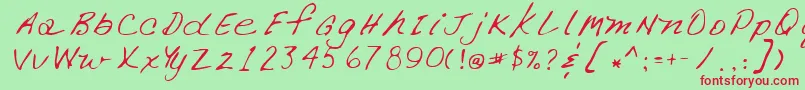 Lehn266 Font – Red Fonts on Green Background