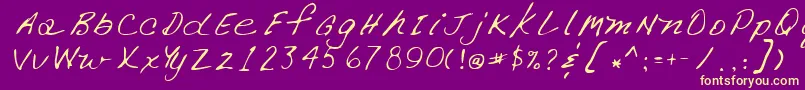 Lehn266-Schriftart – Gelbe Schriften auf violettem Hintergrund