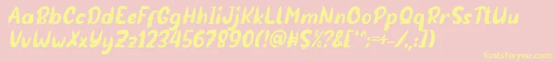 Sotis Italic Font by 7NTypes Font – Yellow Fonts on Pink Background