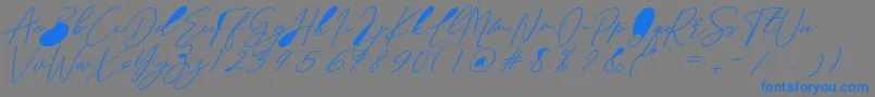 Sottalica-Schriftart – Blaue Schriften auf grauem Hintergrund