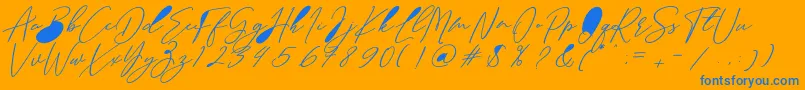 Sottalica Font – Blue Fonts on Orange Background