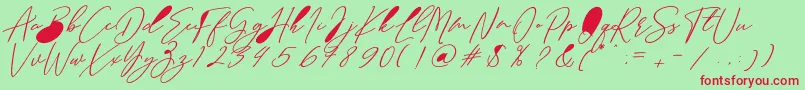 Sottalica Font – Red Fonts on Green Background