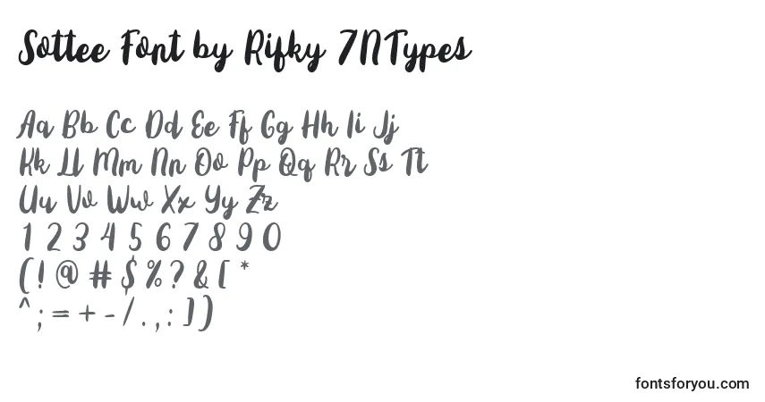 Czcionka Sottee Font by Rifky 7NTypes – alfabet, cyfry, specjalne znaki