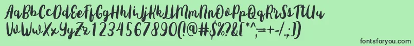 Fonte Sottee Font by Rifky 7NTypes – fontes pretas em um fundo verde