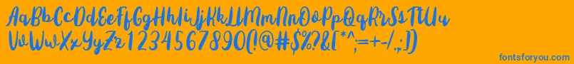 Sottee Font by Rifky 7NTypes-Schriftart – Blaue Schriften auf orangefarbenem Hintergrund