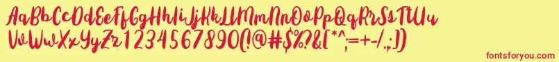 Sottee Font by Rifky 7NTypes Font – Red Fonts on Yellow Background