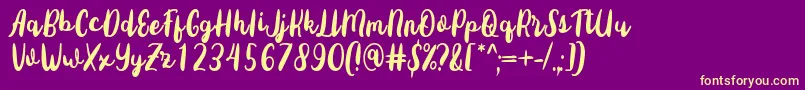 Fonte Sottee Font by Rifky 7NTypes – fontes amarelas em um fundo roxo