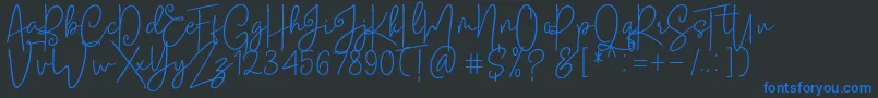 Lisätietoja Soul Amsterdams Reguler-fontista Soul Amsterdams Reguler-fontti – siniset fontit mustalla taustalla