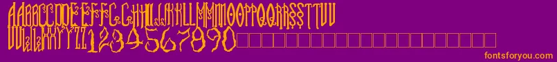 soul reaver-Schriftart – Orangefarbene Schriften auf violettem Hintergrund