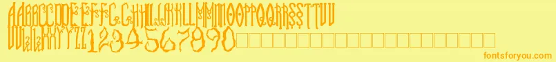 soul reaver Font – Orange Fonts on Yellow Background