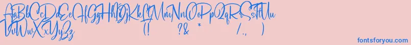 Soulgates Demo Font – Blue Fonts on Pink Background