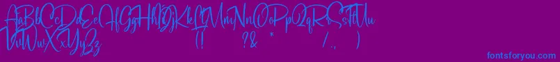 Soulgates Demo-Schriftart – Blaue Schriften auf violettem Hintergrund