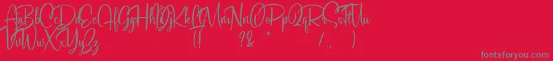 Soulgates Demo-Schriftart – Graue Schriften auf rotem Hintergrund