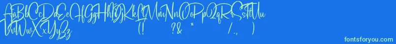 Soulgates Demo Font – Green Fonts on Blue Background