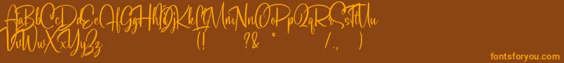 Soulgates Demo Font – Orange Fonts on Brown Background