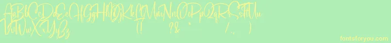 Soulgates Demo-Schriftart – Gelbe Schriften auf grünem Hintergrund