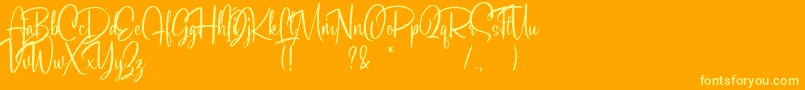 Fonte Soulgates Demo – fontes amarelas em um fundo laranja