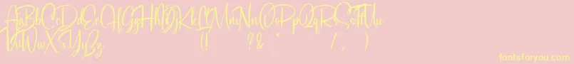 Soulgates Demo Font – Yellow Fonts on Pink Background