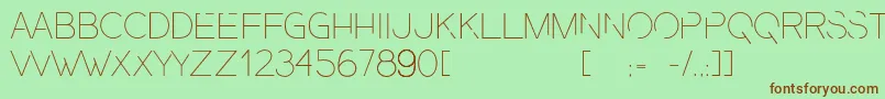 PresaUltralight Font – Brown Fonts on Green Background