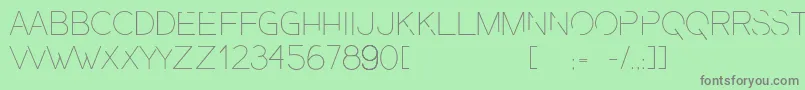 Weitere Informationen zur PresaUltralight-Schriftart PresaUltralight-Schriftart – Graue Schriften auf grünem Hintergrund