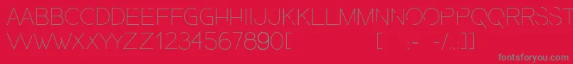 PresaUltralight-Schriftart – Graue Schriften auf rotem Hintergrund
