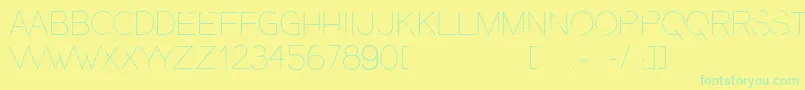 PresaUltralight Font – Green Fonts on Yellow Background