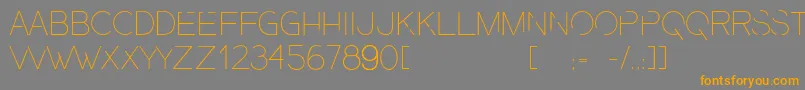 PresaUltralight-Schriftart – Orangefarbene Schriften auf grauem Hintergrund