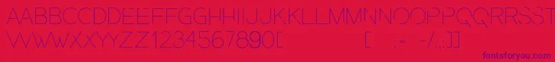 PresaUltralight-Schriftart – Violette Schriften auf rotem Hintergrund