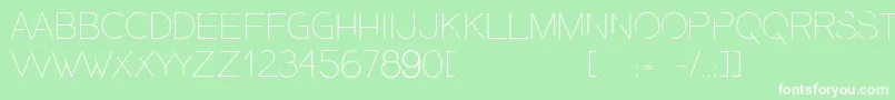 Подробнее о шрифте PresaUltralight Шрифт PresaUltralight – белые шрифты на зелёном фоне
