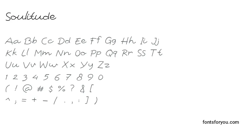 Soulitude-fontti – aakkoset, numerot, erikoismerkit