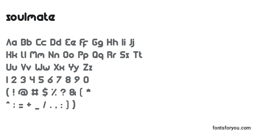 Czcionka Soulmate (141481) – alfabet, cyfry, specjalne znaki