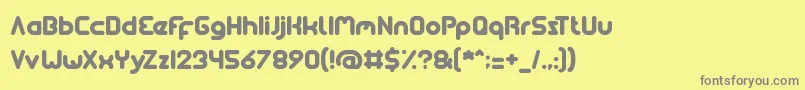 フォントsoulmate – 黄色の背景に灰色の文字