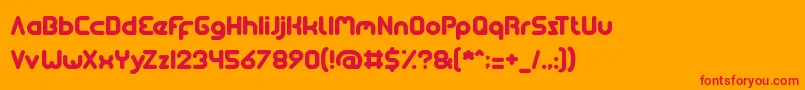フォントsoulmate – オレンジの背景に赤い文字