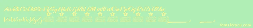 Soulstice Personal Use Font – Yellow Fonts on Green Background