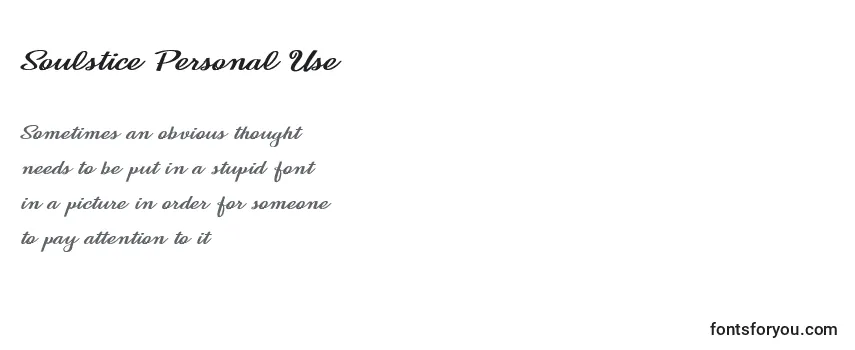 Schriftart Soulstice Personal Use