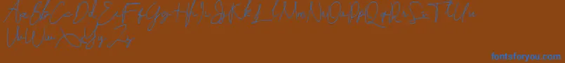 Soulter Font – Blue Fonts on Brown Background