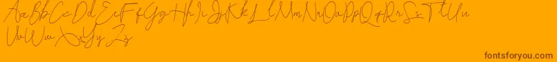 Soulter-Schriftart – Braune Schriften auf orangefarbenem Hintergrund