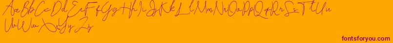 Soulter Font – Purple Fonts on Orange Background